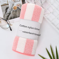 Striped Washcloth Thickened Fingertip Towel Soft Absorbent Towel 30x30cm