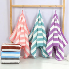 Striped Washcloth Thickened Fingertip Towel Soft Absorbent Towel 30x30cm
