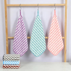 Striped Washcloth Thickened Fingertip Towel Soft Absorbent Towel 30x30cm