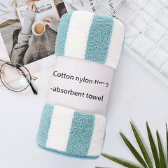 Striped Washcloth Thickened Fingertip Towel Soft Absorbent Towel 30x30cm