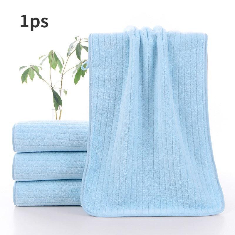 Soft Coral Fleece Striped Hand Towel