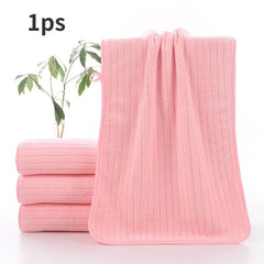 Soft Coral Fleece Striped Hand Towel
