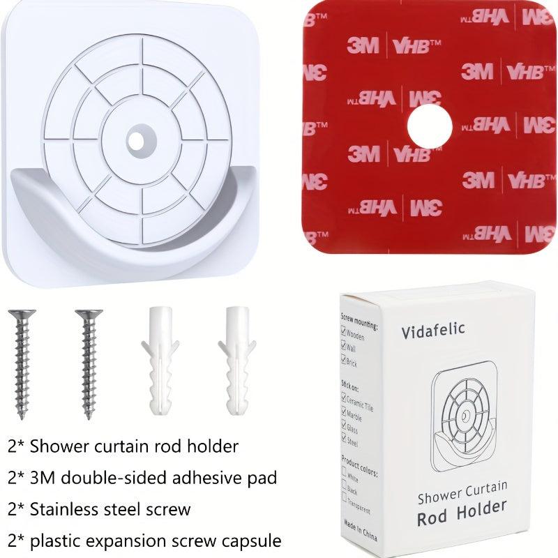 Non Punching Shower Curtain Rod Holder Self Adhesive Mounting Bracket