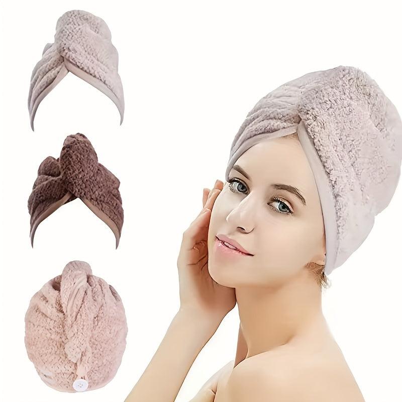 Soft Hair Drying Cap - Absorbent Hair Wrap Towel