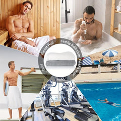 Men's Microfiber Bath Skirt Soft Absorbent Shower Wrap Towel