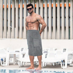Men's Microfiber Bath Skirt Soft Absorbent Shower Wrap Towel