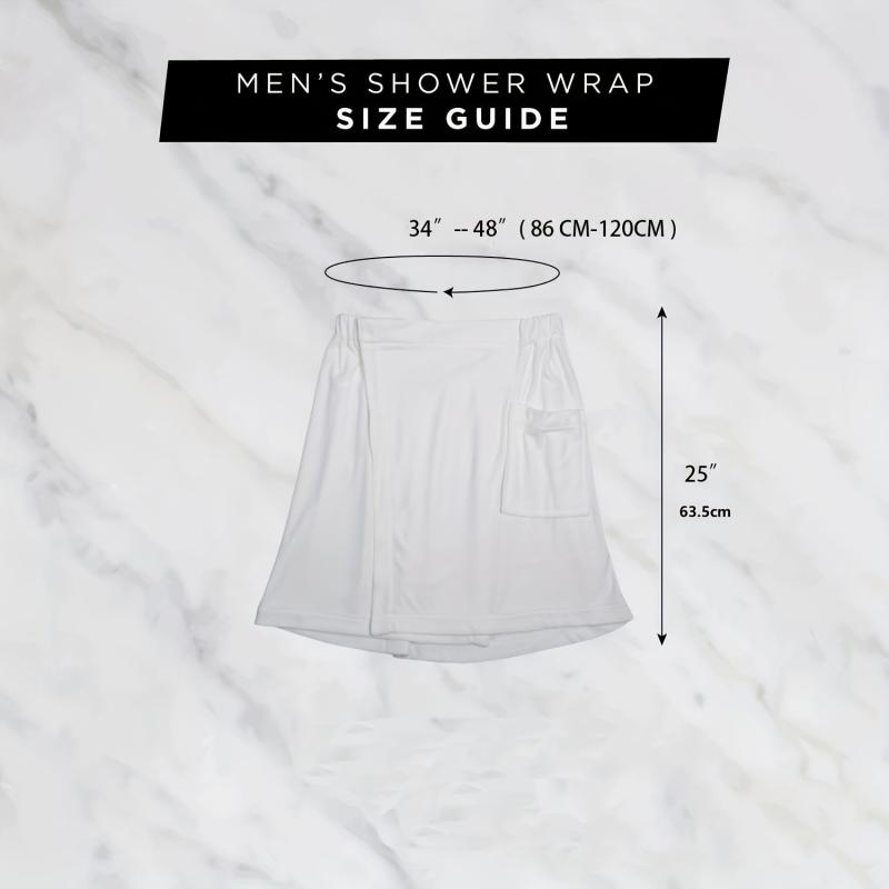 Men's Microfiber Bath Skirt Soft Absorbent Shower Wrap Towel