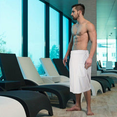 Men's Microfiber Bath Skirt Soft Absorbent Shower Wrap Towel