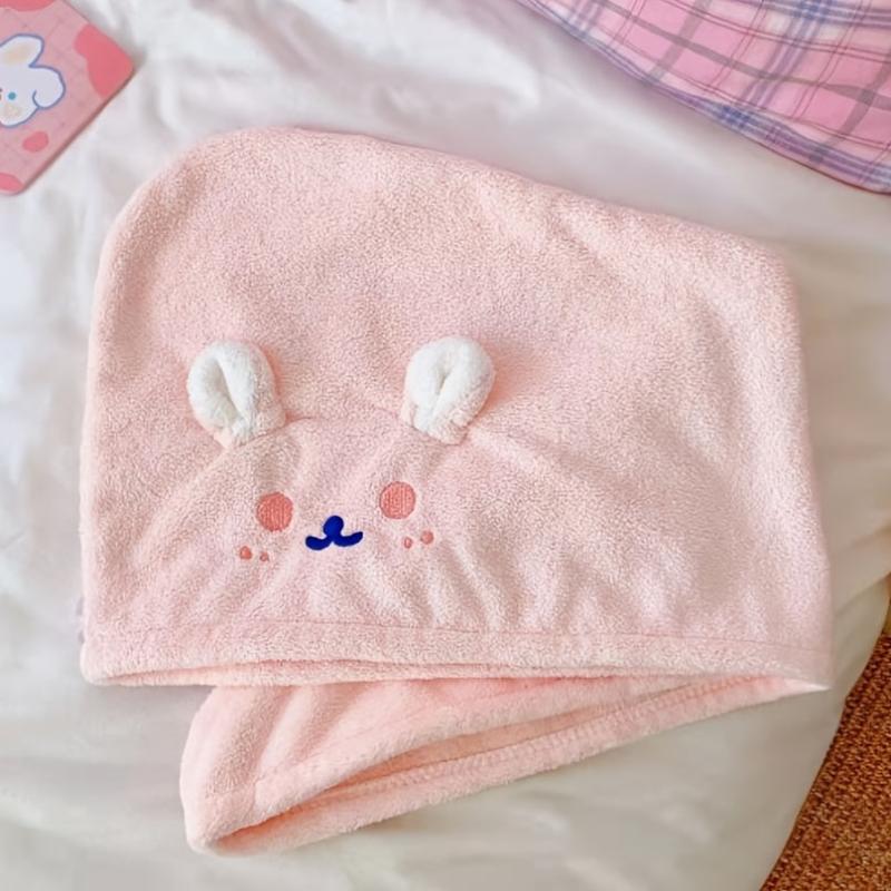Cartoon Pettern Hair Drying Cap Plush Coral Velvet Hair Towel