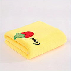 Fruit & Veg Bath Towel Soft Coral Fleece Quick Dry Absorbent Skin-friendly Towel