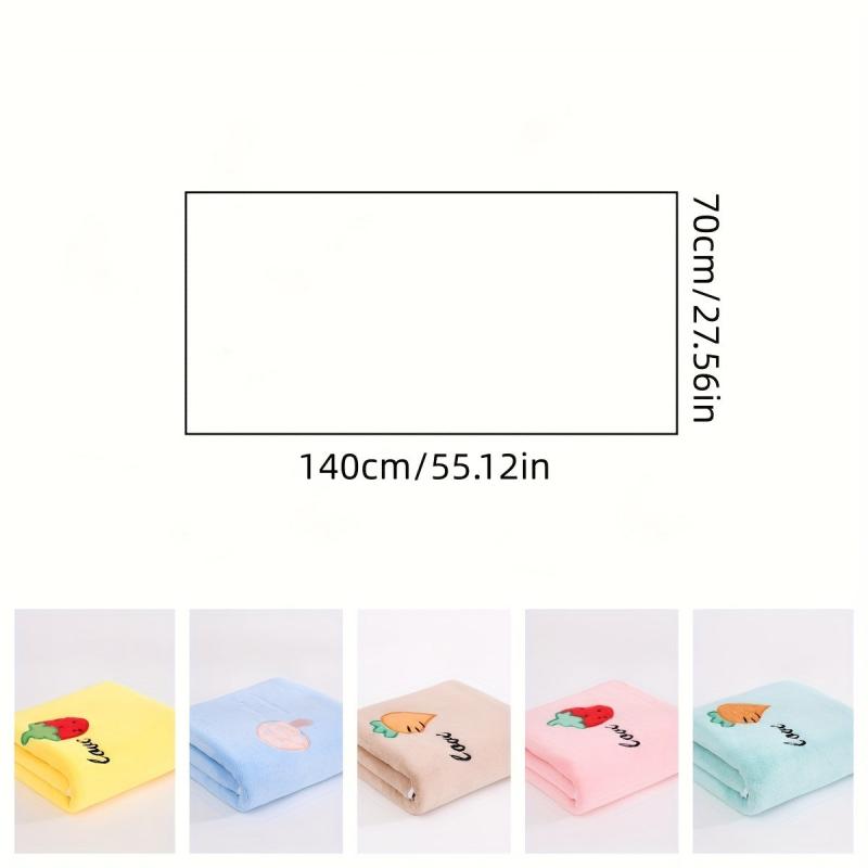 Fruit & Veg Bath Towel Soft Coral Fleece Quick Dry Absorbent Skin-friendly Towel