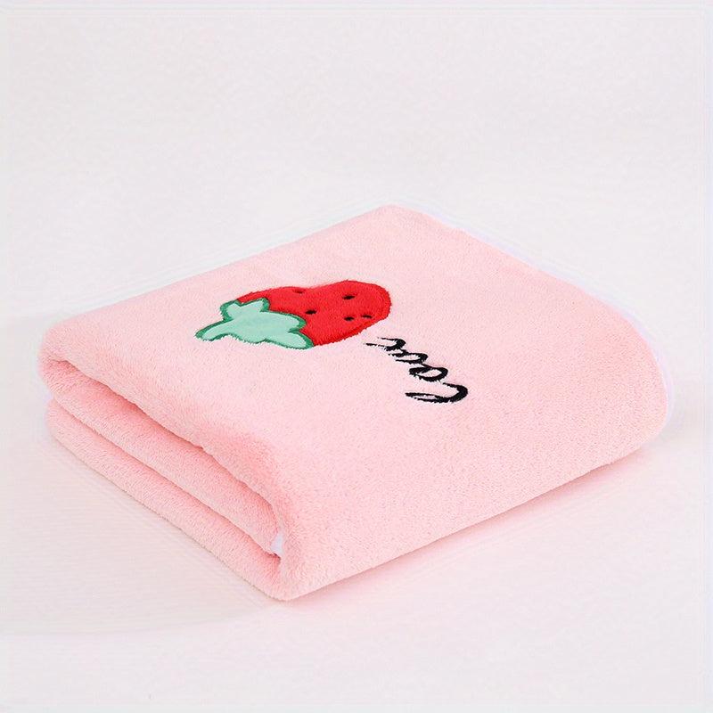 Fruit & Veg Bath Towel Soft Coral Fleece Quick Dry Absorbent Skin-friendly Towel