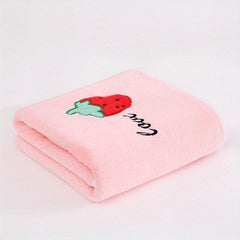 Fruit & Veg Bath Towel Soft Coral Fleece Quick Dry Absorbent Skin-friendly Towel