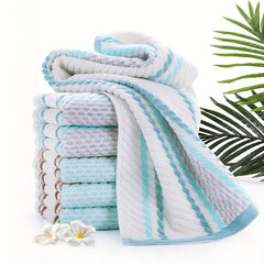 Striped Pattern Hand Towel Cotton Soft Absorbent Decorative Towel For Bathroom