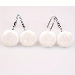 12pcs Marble Crack Shower Curtain Hooks Anti Rust Rings Bathroom Accessories