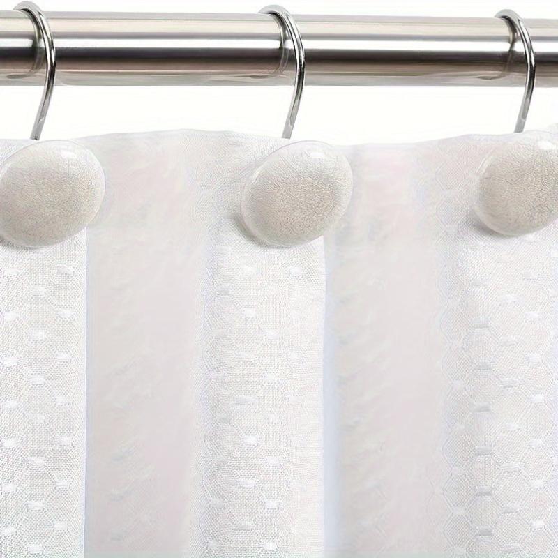 12pcs Marble Crack Shower Curtain Hooks Anti Rust Rings Bathroom Accessories