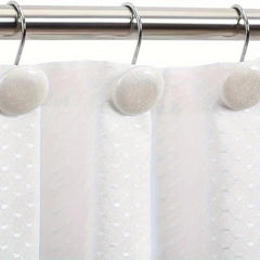 12pcs Marble Crack Shower Curtain Hooks Anti Rust Rings Bathroom Accessories