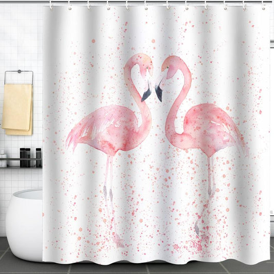 Flamingo Modern Shower Curtain Waterproof Animal Pattern Shower Curtain