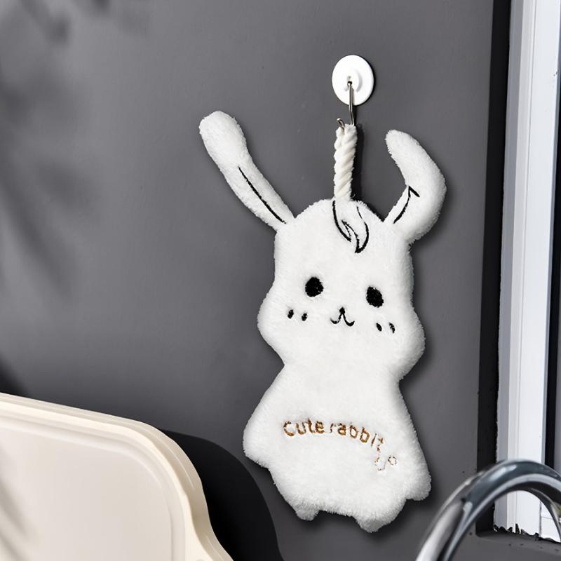 Rabbit Fingertip Towel Coral Fleece Quick-drying Handkerchief