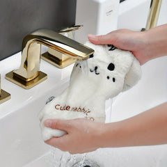 Rabbit Fingertip Towel Coral Fleece Quick-drying Handkerchief