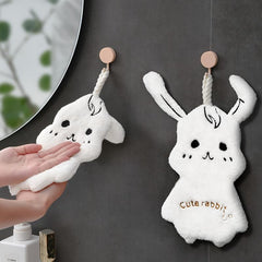 Rabbit Fingertip Towel Coral Fleece Quick-drying Handkerchief