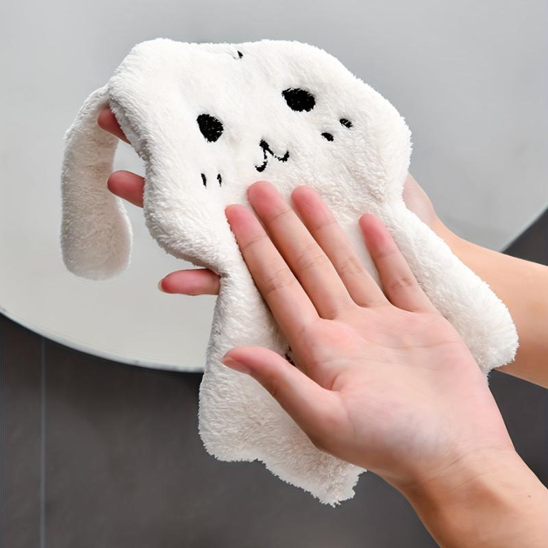 Rabbit Fingertip Towel Coral Fleece Quick-drying Handkerchief