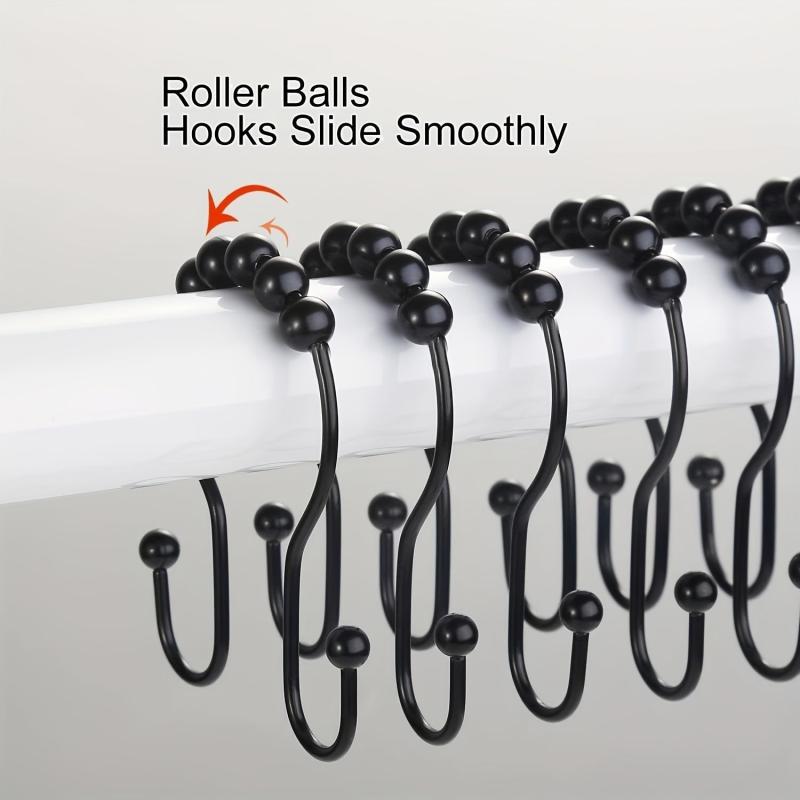1pc Bathway Shower Curtain Hooks Rust Proof Double Shower Curtain Hooks
