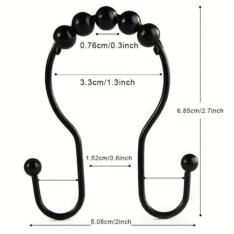 1pc Bathway Shower Curtain Hooks Rust Proof Double Shower Curtain Hooks
