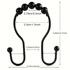 1pc Bathway Shower Curtain Hooks Rust Proof Double Shower Curtain Hooks