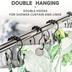 1pc Bathway Shower Curtain Hooks Rust Proof Double Shower Curtain Hooks