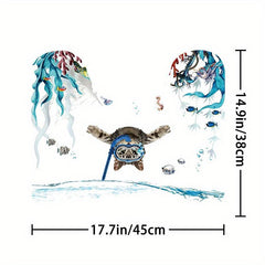 Bathroom Rugs Shower Curtain Diving Cat Pattern Waterproof Set