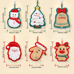 Christmas Fingertip Towel Coral Fleece Soft Cleaning Rag Absorbent Towel