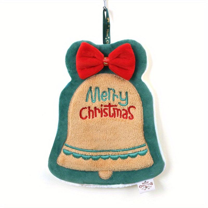 Christmas Fingertip Towel Coral Fleece Soft Cleaning Rag Absorbent Towel