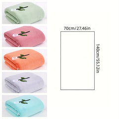 Soft Coral Fleece Bath Towel Flower Pattern Quick Dry Absorbent Towel - 55x12