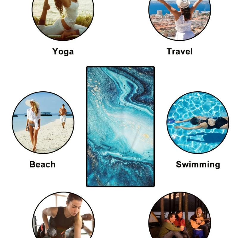 Marble Sandproof Beach Towels Fast Dry Beach Accessories