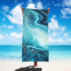 Marble Sandproof Beach Towels Fast Dry Beach Accessories