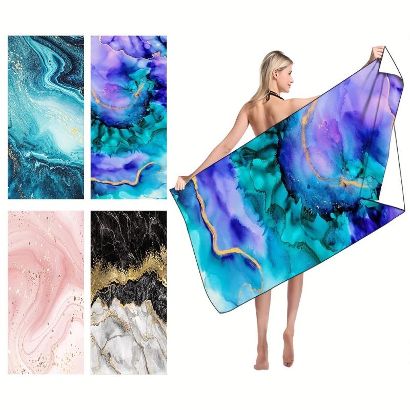 Marble Sandproof Beach Towels Fast Dry Beach Accessories