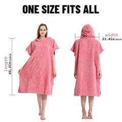 Unisex Microfiber Bath Robe Quick Dry Towel with Pocket and Hood