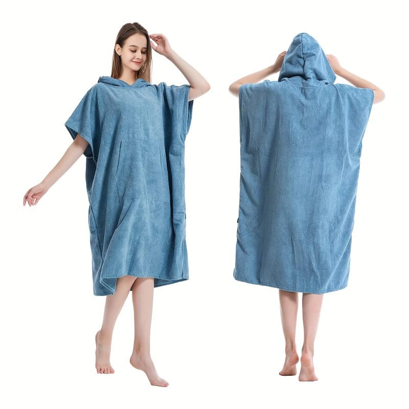 Unisex Microfiber Bath Robe Quick Dry Towel with Pocket and Hood