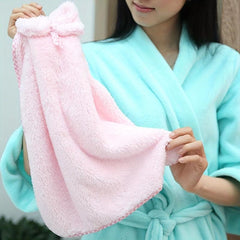Soft Coral Fleece Hand Towel with Hanging Loop for Bathroom