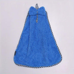 Soft Coral Fleece Hand Towel with Hanging Loop for Bathroom