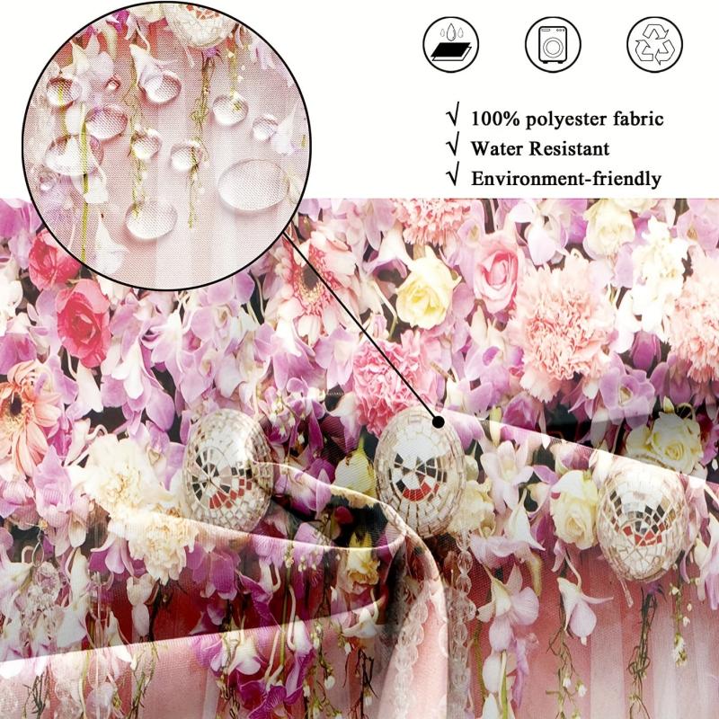 Bridal Floral Shower Curtain Bathroom Waterproof Shower Curtain