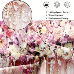 Bridal Floral Shower Curtain Bathroom Waterproof Shower Curtain