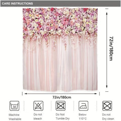 Bridal Floral Shower Curtain Bathroom Waterproof Shower Curtain