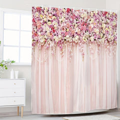 Bridal Floral Shower Curtain Bathroom Waterproof Shower Curtain
