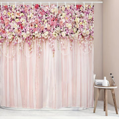 Bridal Floral Shower Curtain Bathroom Waterproof Shower Curtain