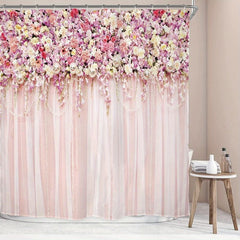 Bridal Floral Shower Curtain Bathroom Waterproof Shower Curtain