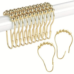 12pcs Roller Ball Shower Curtain Hooks Stainless Steel Rust Proof