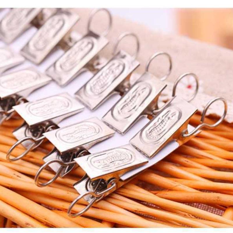 Stainless Steel Curtain Clip Hooks - 20pcs