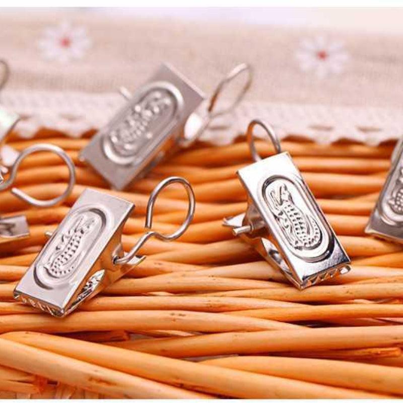 Stainless Steel Curtain Clip Hooks - 20pcs
